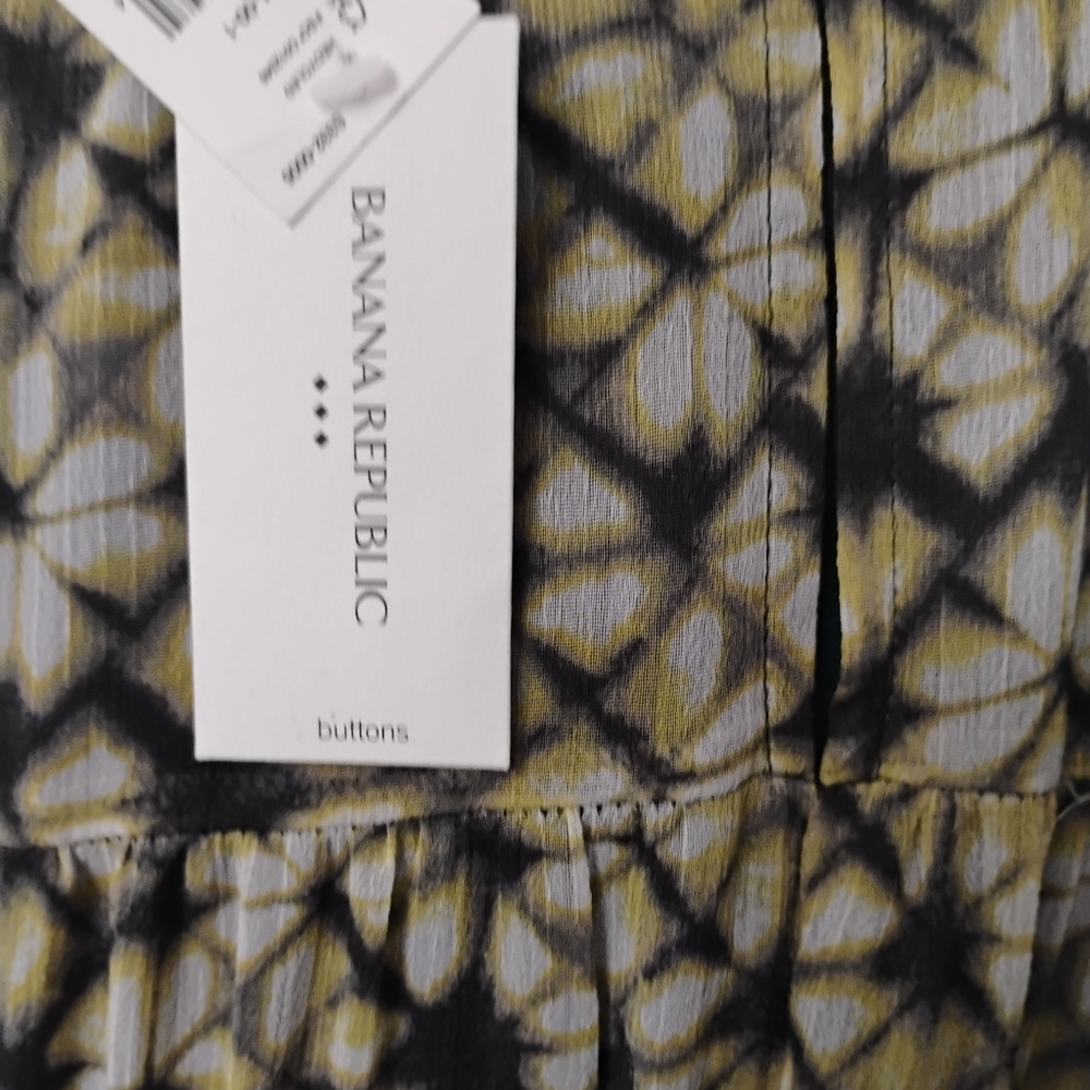 Banana Republic Ruffle Neck Abstract Print Maxi Dress Sz XL NWT - Picture 8 of 11